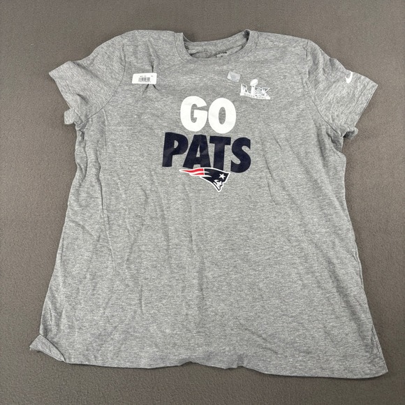 Nike Tops - Nike New England Patriots Super Bowl LIII T-Shirt Womens XL Gray Go Pats Tee